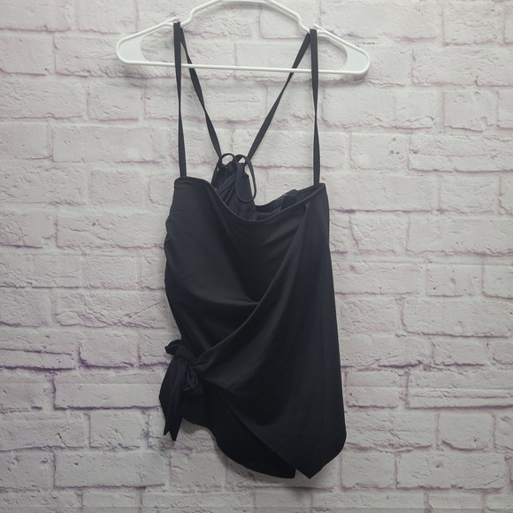 BECCA Other - NEW Becca‎ Etc Rebecca Virtue Black Tankini Plus Size 1X Swimwear Top Side Tie